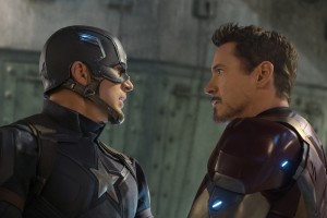 Captain America: Civil War L to R: Captain America/Steve Rogers (Chris Evans) and Iron Man/Tony Stark (Robert Downey Jr.)  Ph: Zade Rosenthal  ©Marvel 2016