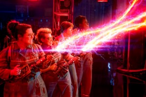 The Ghostbusters Abby (Melissa McCarthy), Holtzmann (Kate McKinnon), Erin (Kristen Wiig) and Patty (Leslie Jones) in Columbia Pictures' GHOSTBUSTERS.